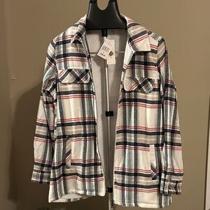 Plaid Zip Flannel and Fleece Lined Jacket